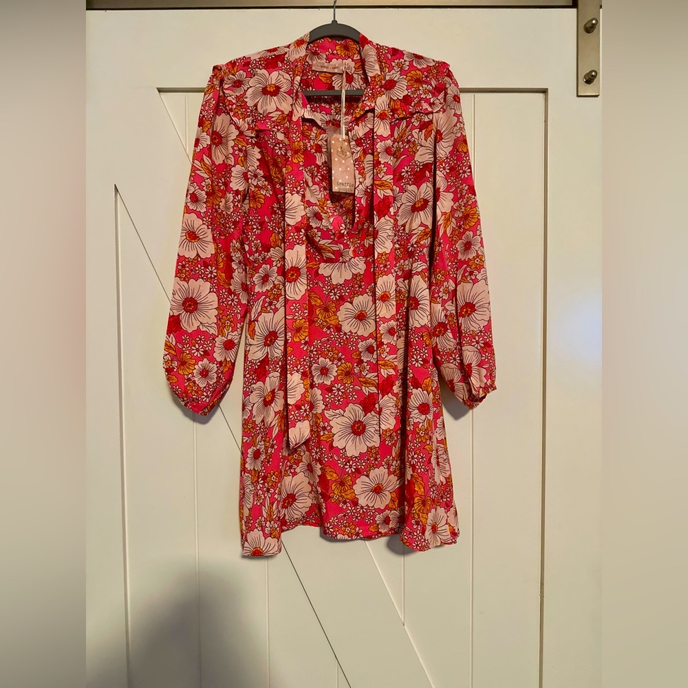 Traffic People Lourdes Pink Floral Dress - Size Small - Picture 1 of 3
